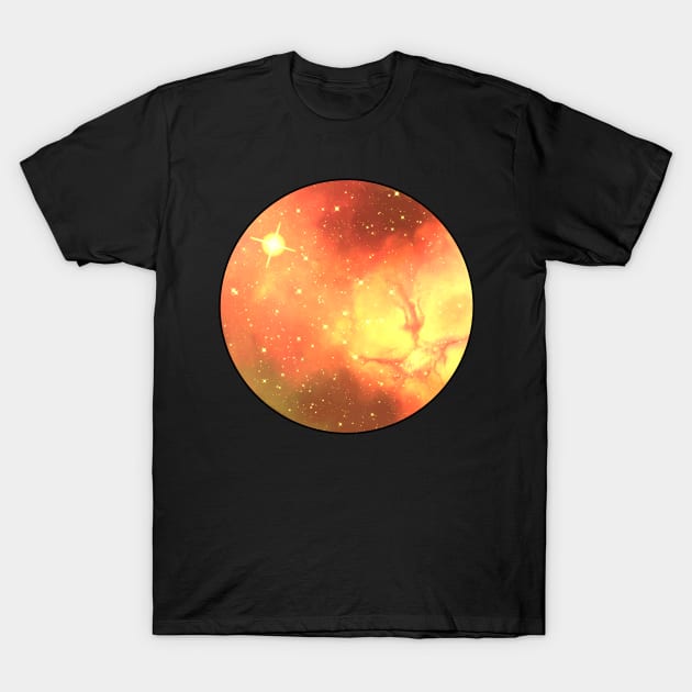 Galaxy Circle (Gold) T-Shirt by AuPrinceAna